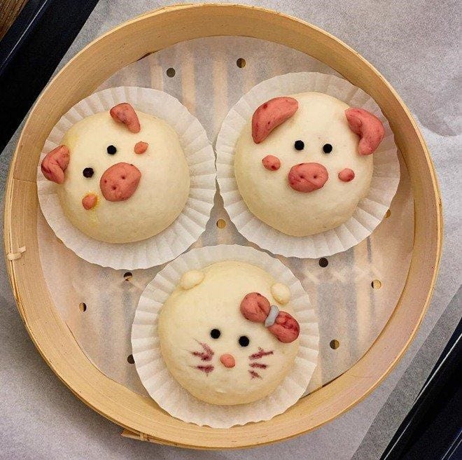 bánh bao tạo hình thú